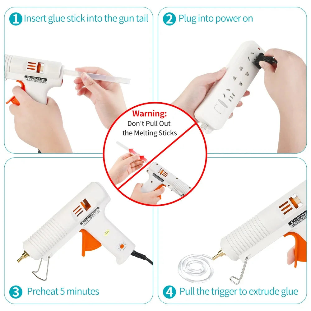 150W EU plug 220V Smart Adjustable Temperature Hot Melt Glue Gun