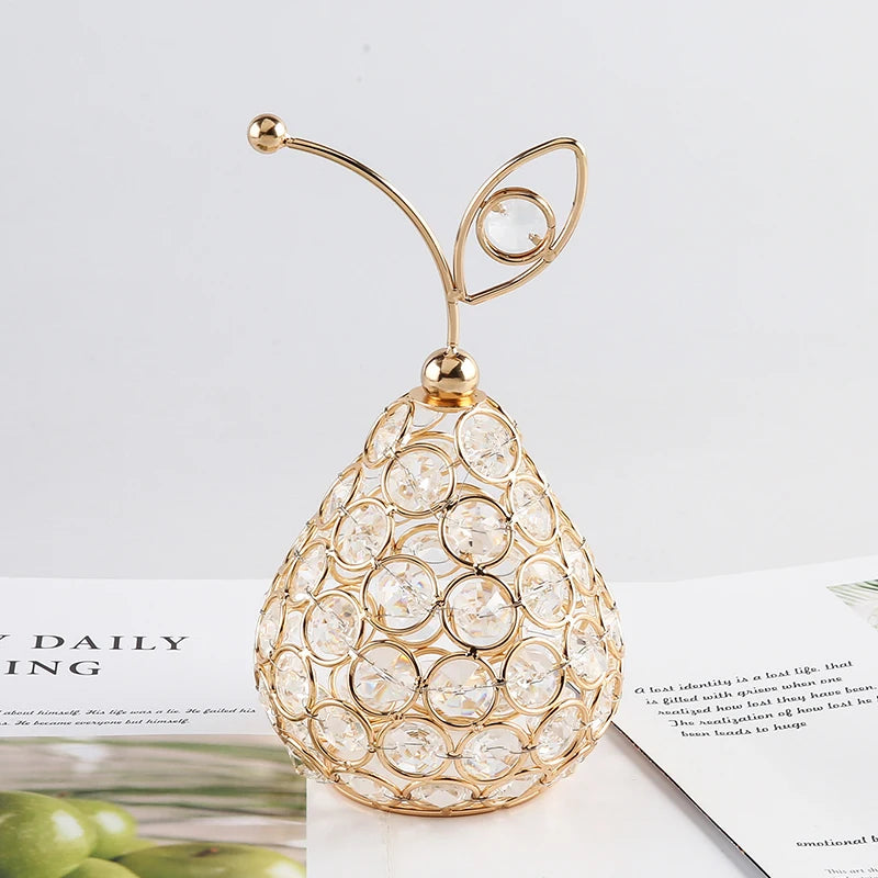 Bling Crystal Apple & Pineapple Ornaments: Creative Home Décor & Photography Props