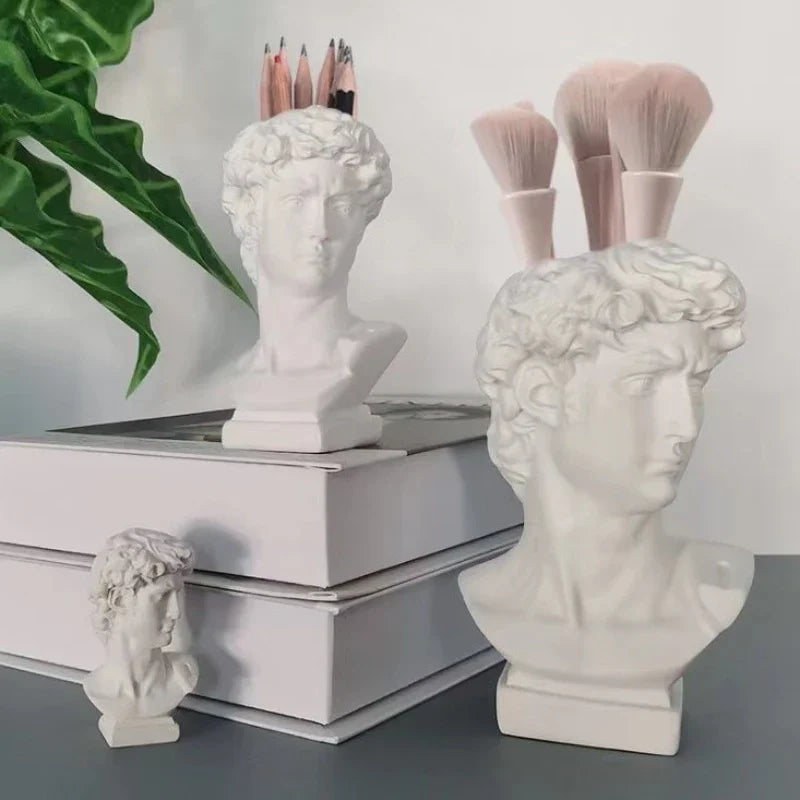Resin David Vase Face Head Decorative Flowerpot