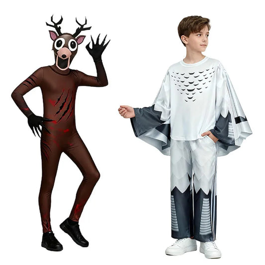 99 Nights In The Forest Deer costume Owl Cosplay Outfit  Horriable Halloween Costume for Kid Nightmare Reindeer Christmas Gift