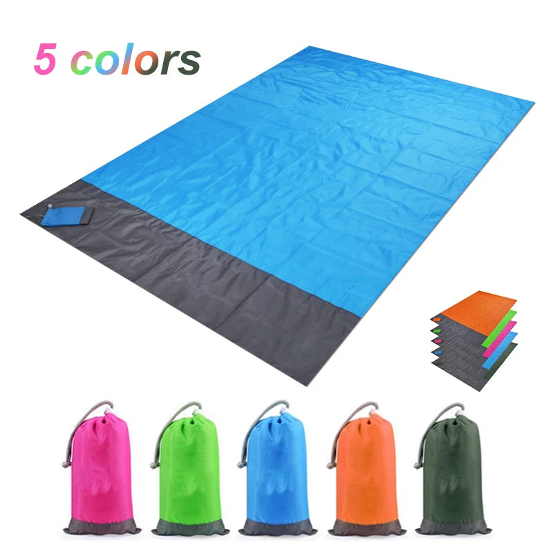 2x2.1m Outdoor Camping Mat Folding Waterproof Pocket Beach Blanket Mattress Portable Lightweight Mat Picnic Mat Sand Beach Mat