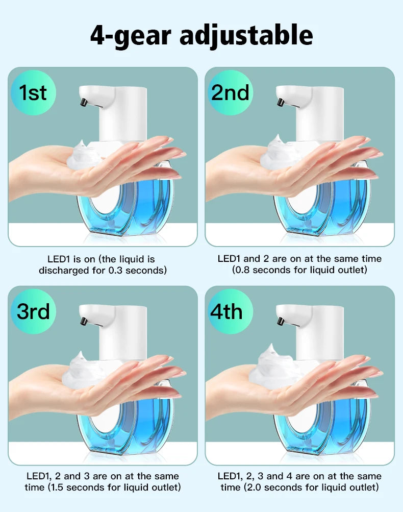 Touchless Automatic Foam Soap Dispensers Bathroom Smart Washing Hand Machine with USB Charging White High Quality ABS Material