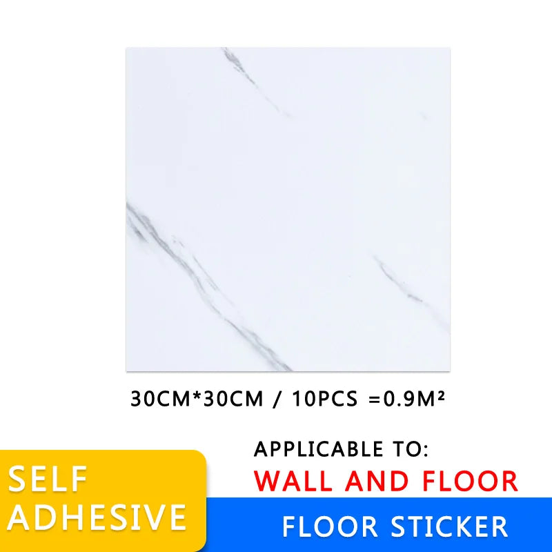 PVC Imitation Marble Floor Stickers Self-adhesive Wall Stickers Waterproof Bathroom Home Livling Room Decoration Decals 30*30cm