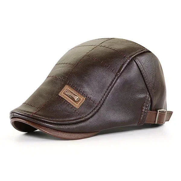 Men Retro Pu Leather Caps JAMONT Labeling British Painters Hats Spring Autumn Side Adjustable Flat Cap Fashion Hip Hop Berets