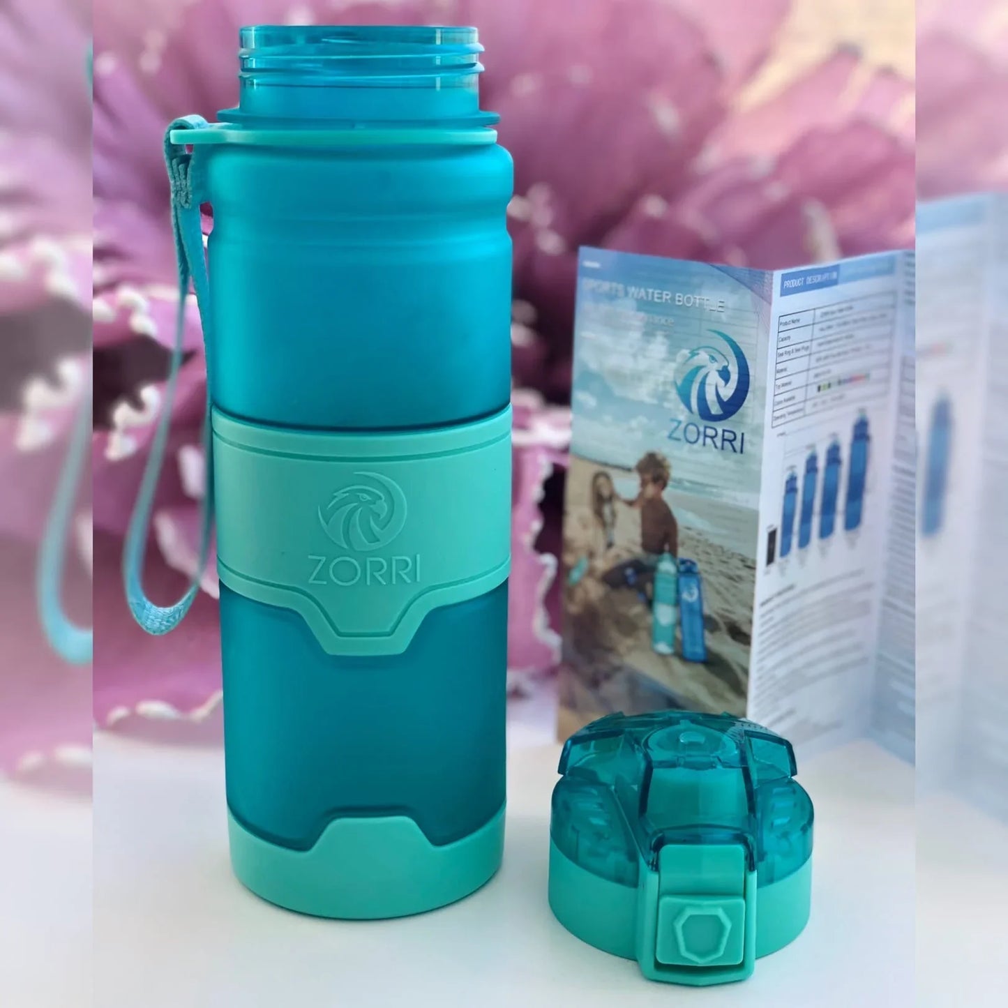 ZORRI Sports Water Bottle Protein Shaker - 500ml BPA-Free Eco-Friendly Gyms & Hiking