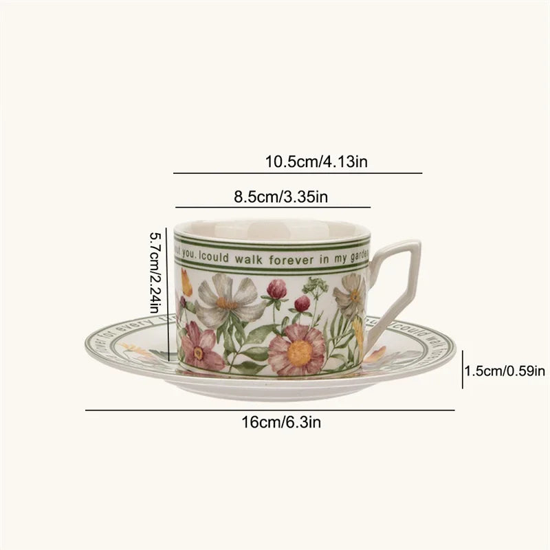 Charming French Retro Ceramic Mug Set