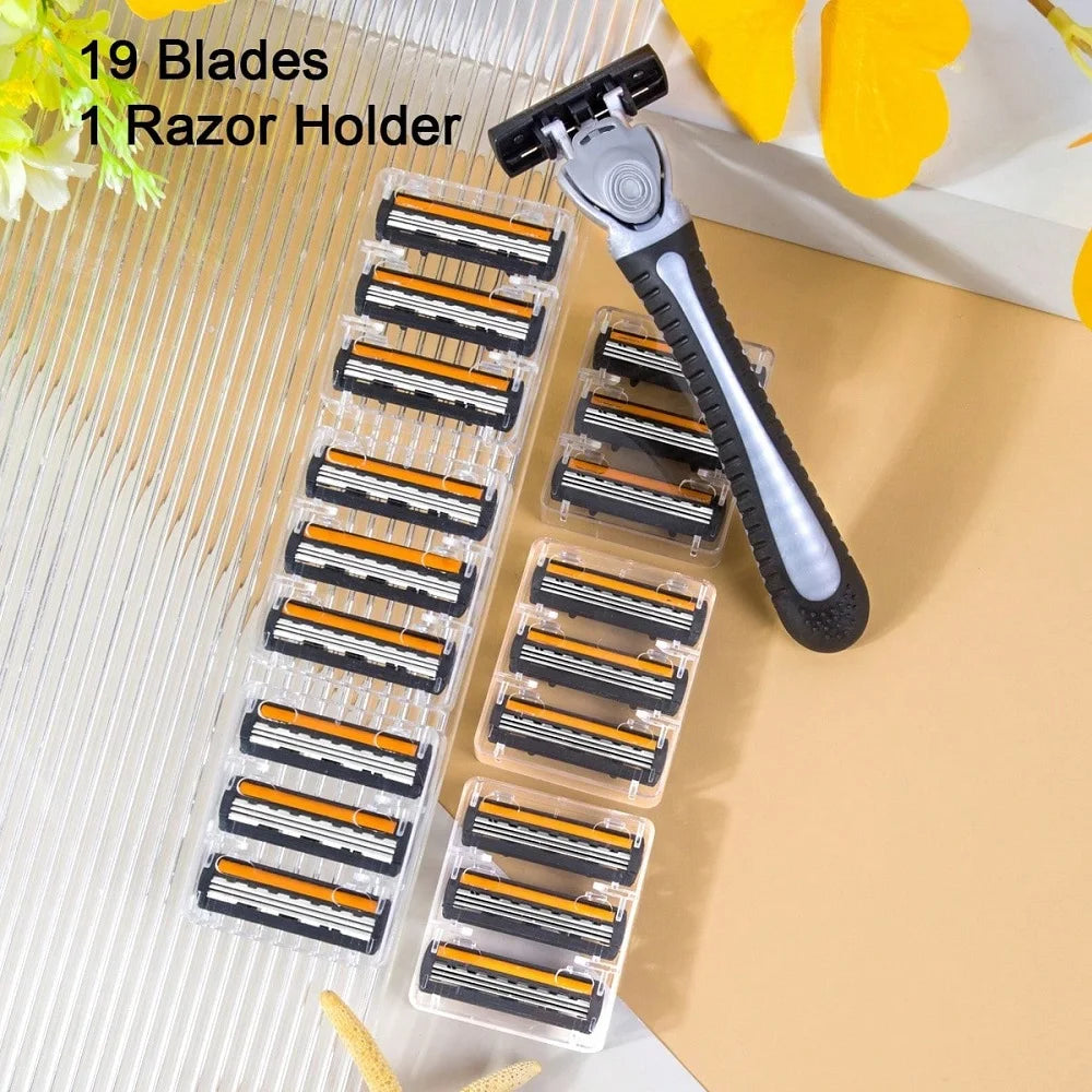 Men And Women Manual Safety razor Blade 3-Layer Stainless Steel Hair Removal Shaving Blades Replaceable Shaver Head