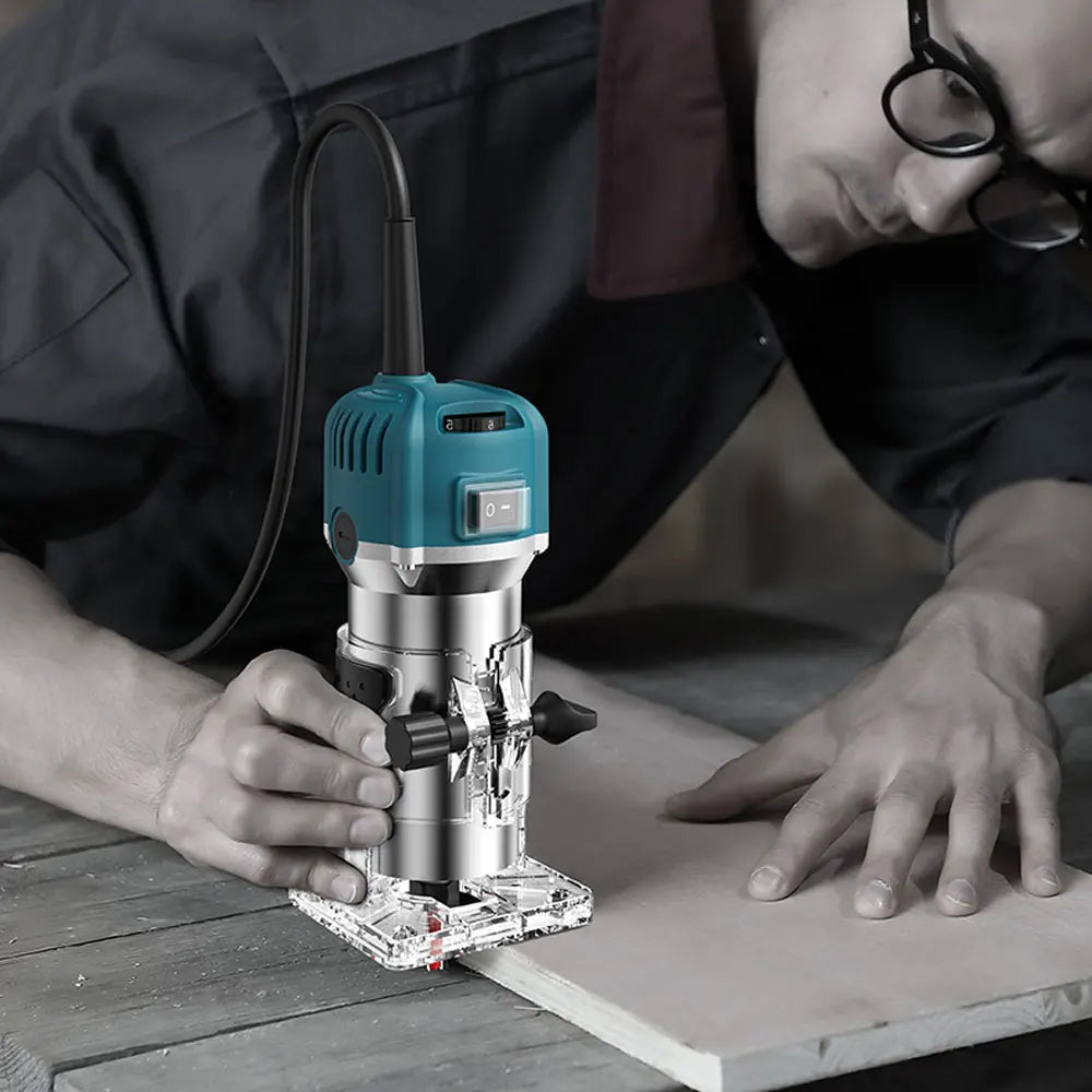 6 Speeds 800W Hand Wood Router - Woodworking Electric Trimmer 110/220v for 6.35mm 30000rpm Milling - Cutter Machine Power Tools