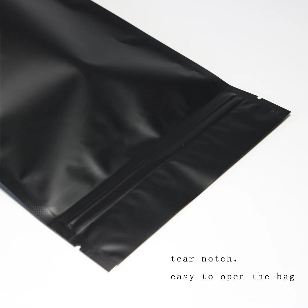 100PCS Various Size Small Smell Proof Packaging Doypack Reusable Food Ziplock Edible Pouch Aluminum Foil Stand Up Mylar Bags