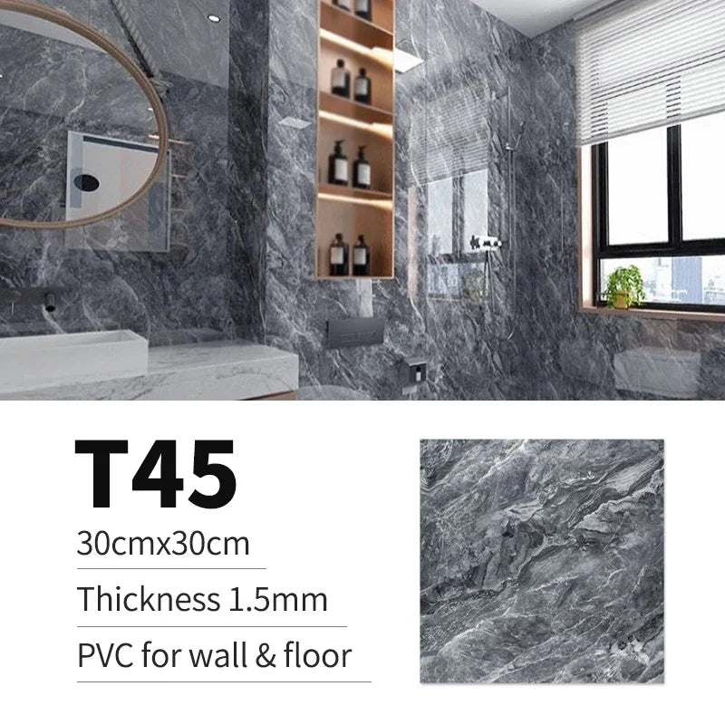 40pcs Waterproof Imitation Tile Floor Stickers 30*30cm Bathroom Self-adhesive wall decoration wall decorations living room