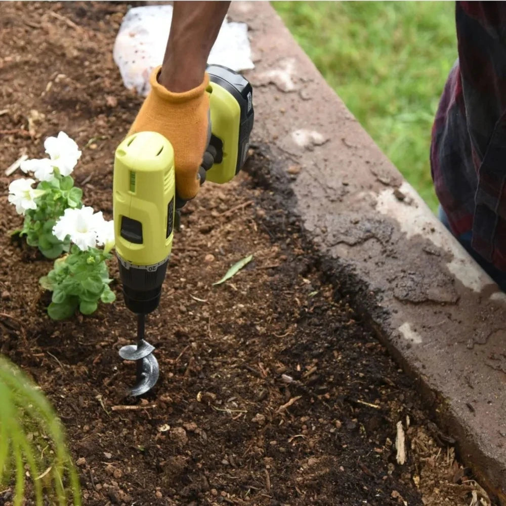 Carbon Steel Garden Auger Drill Bit Set - Versatile Planting Tool