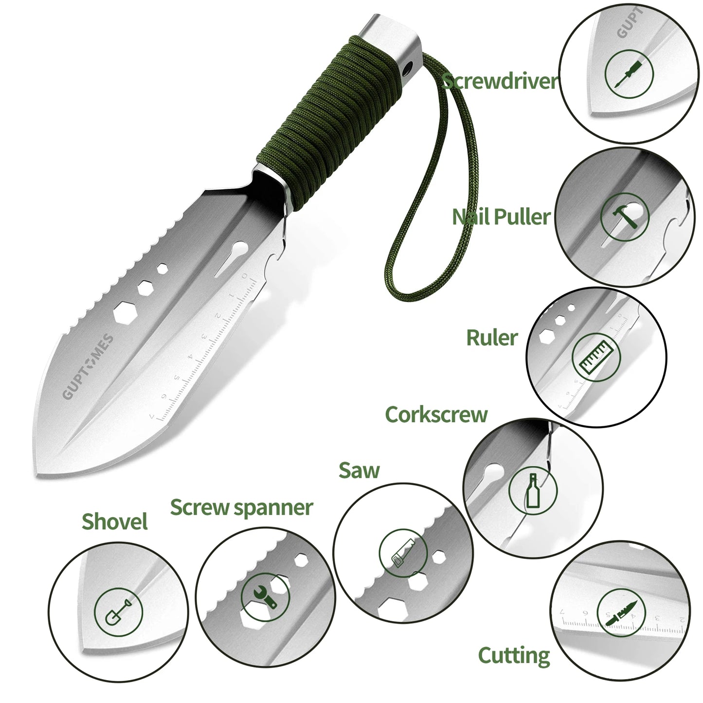 8 in 1 Multi-Tool Camping Shovel Garden tools Shovel Military Hiking Spade Survival Shovel Camping Gadgets for Outdoor tool