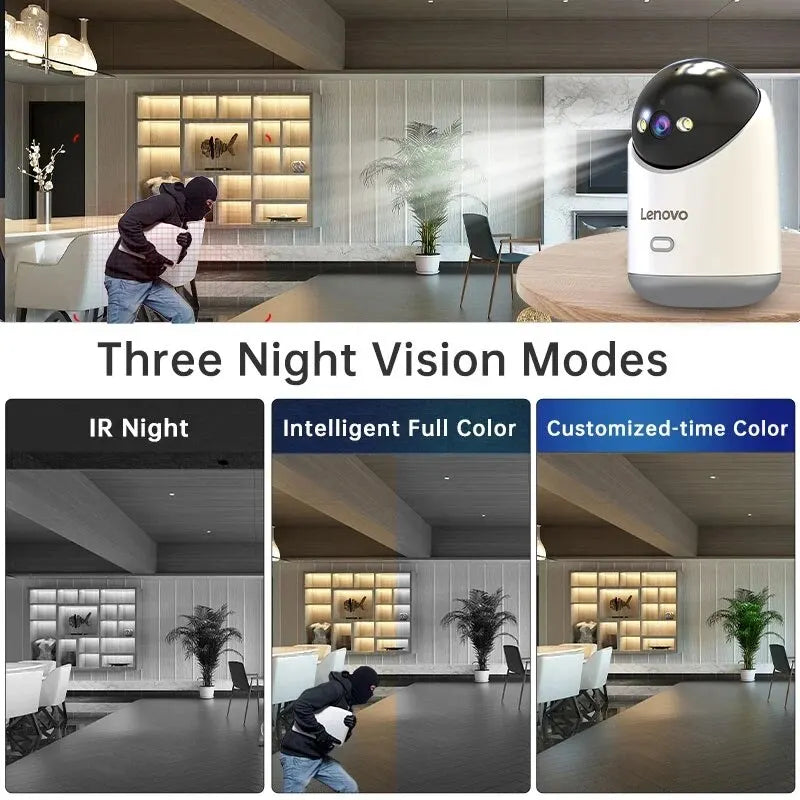 Lenovo 3MP 5G WiFi PTZ IP Camera Smart Home Color Night Audio Wireless Surveillance Camera Auto Tracking Security Baby Monitor