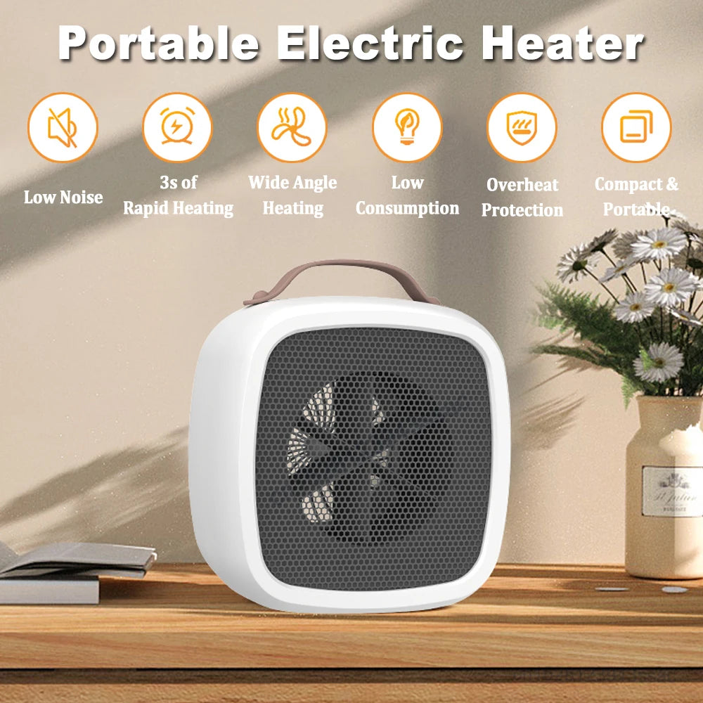 Personal Ceramic Heater Mini Tabletop Portable Heater Compact Space Saving For Office Desk Home Bedroom Safe Energy Efficient