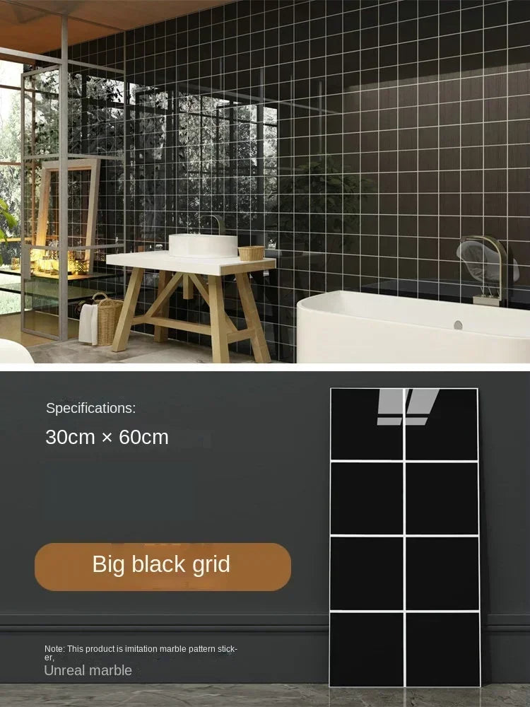 Imitation ceramic tile wall sticker wallpaper self-adhesive bathroom marble sticker self-adhesive background wall wallpaper