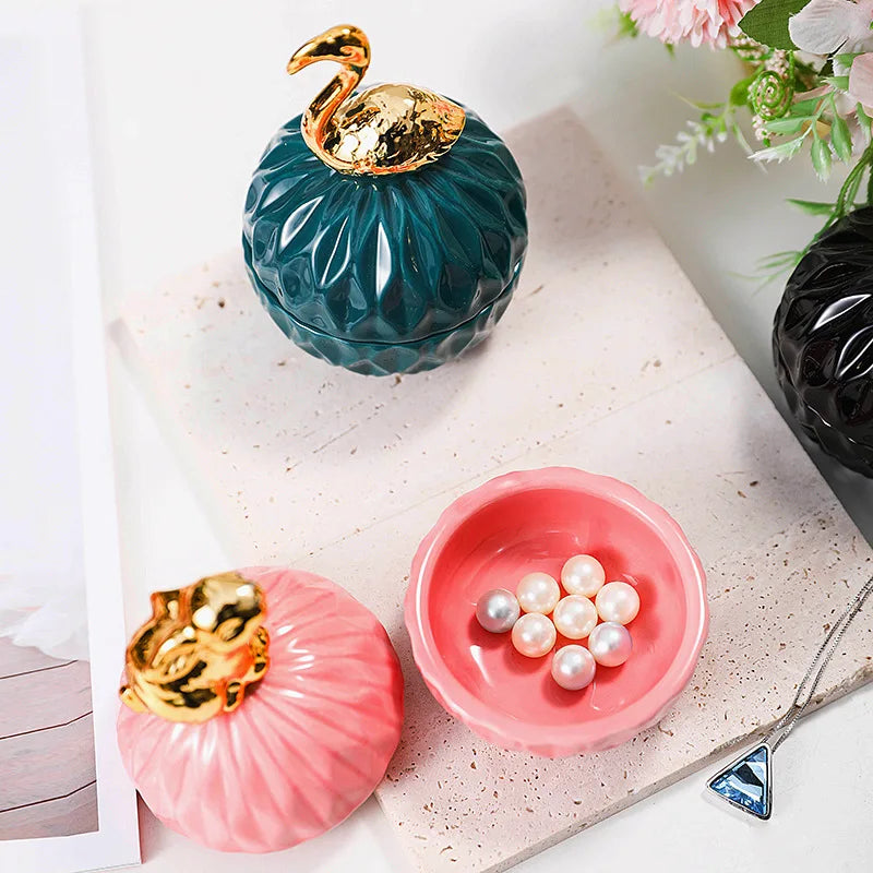 Pink Diamond Ceramic Storage Jar - Nordic Chic Décor & Organizer