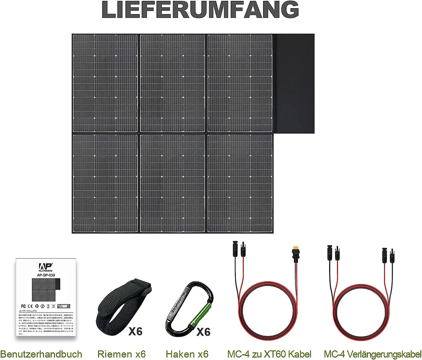 ALLPOWERS Foldable Solar Panel 600W High-Efficiency Solar Module Solar Charger with MC-4 Output for RV Off-Grid Boat Home Camp