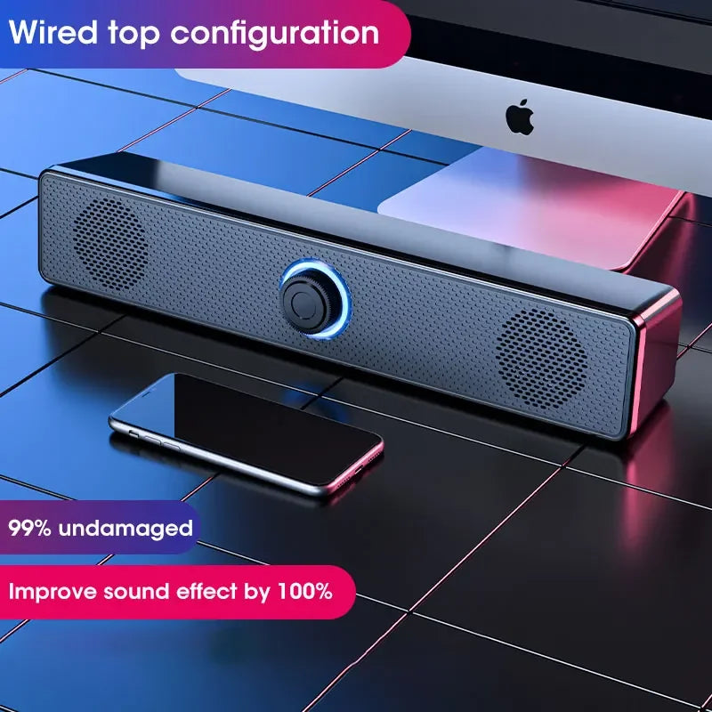 Surround Sound Bar Wired Computer Speakers Stereo Subwoofer Soundbar for Desktop Laptop PC TV Mini Speaker Home Theater System