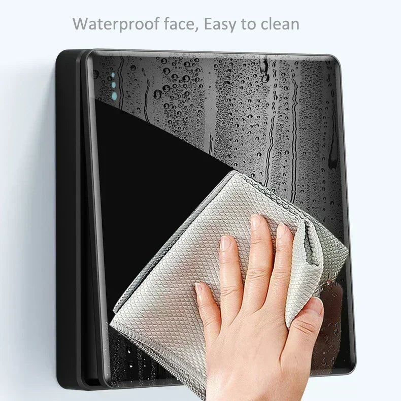 Wallpad Black Glass Double Switched