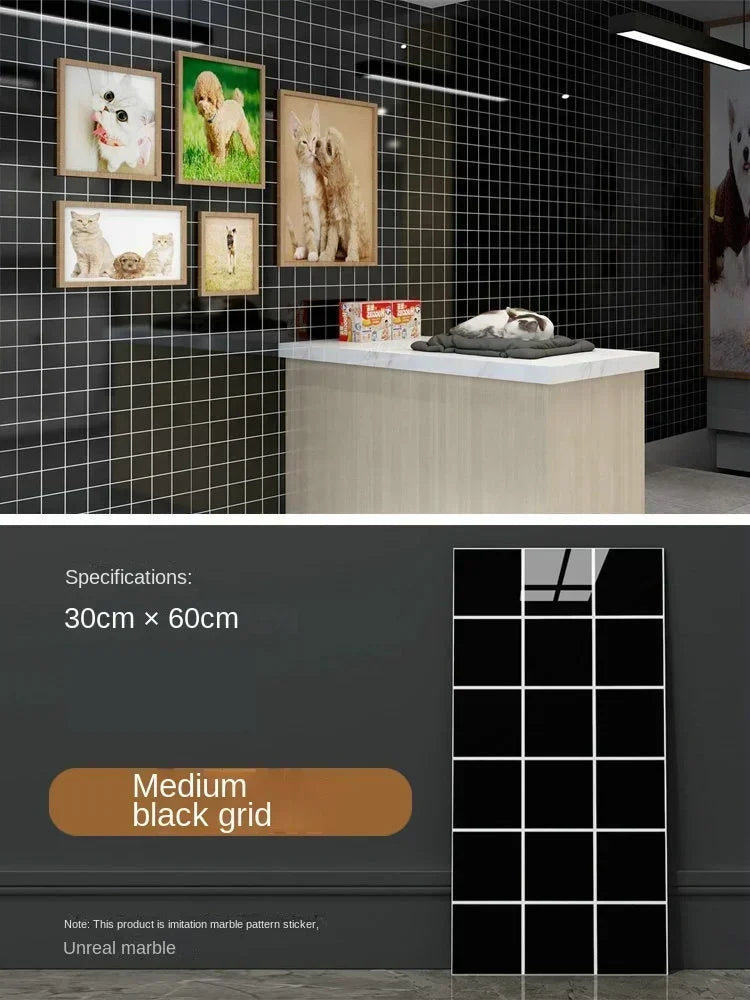 Imitation ceramic tile wall sticker wallpaper self-adhesive bathroom marble sticker self-adhesive background wall wallpaper