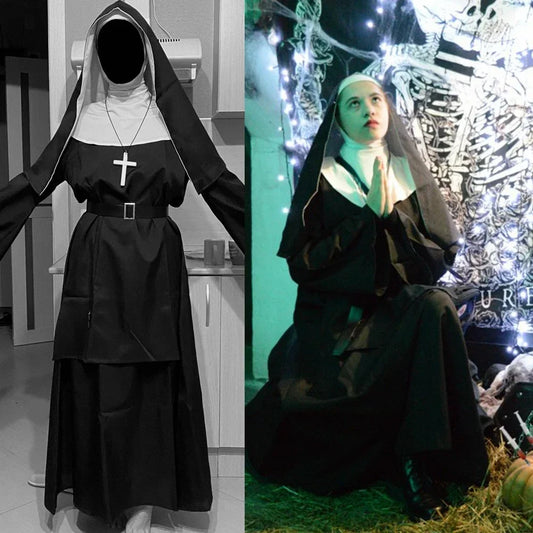 Horror Films The Nun Cosplay Costume The Conjuring Cosplay Black Women Necklace Cross Ghost For Women Costume Halloween Costume