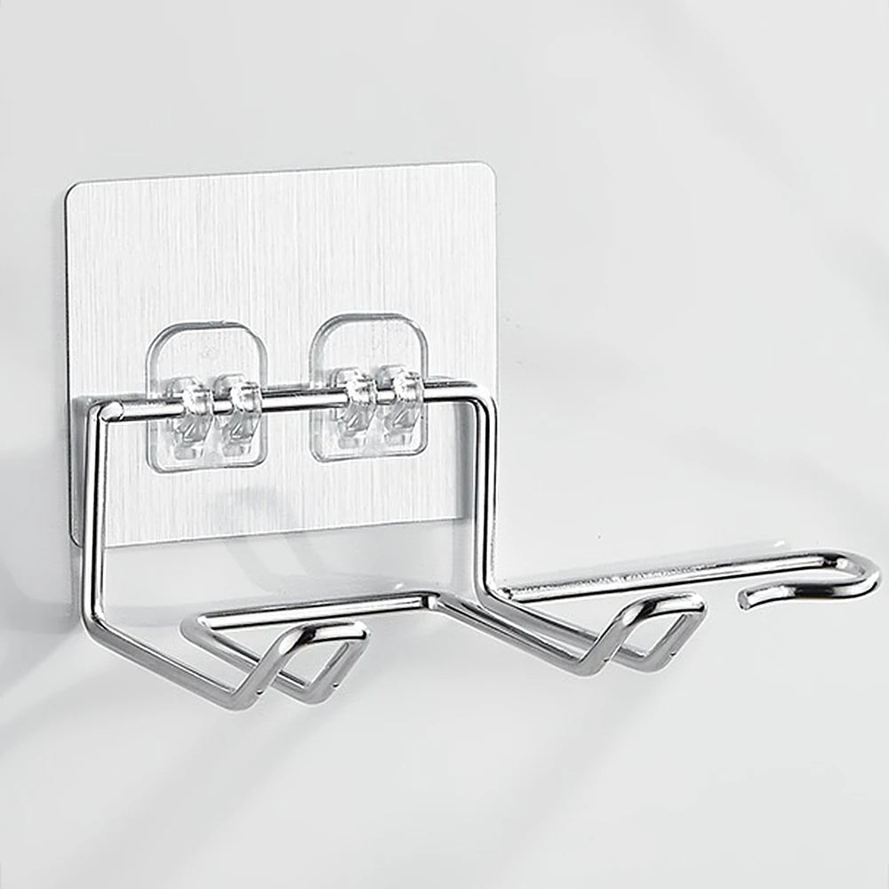 Wall-Mounted Hair Dryer Holder Storage Shelf Rack