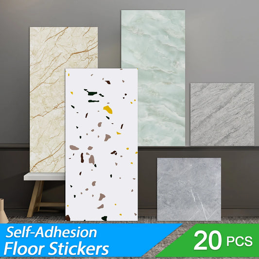 20/pcs PVC Imitation Marble Wall Stickers Self-adhesive Floor Stickers 30*30cm/30*60cm Waterproof living Room Decoration Decals