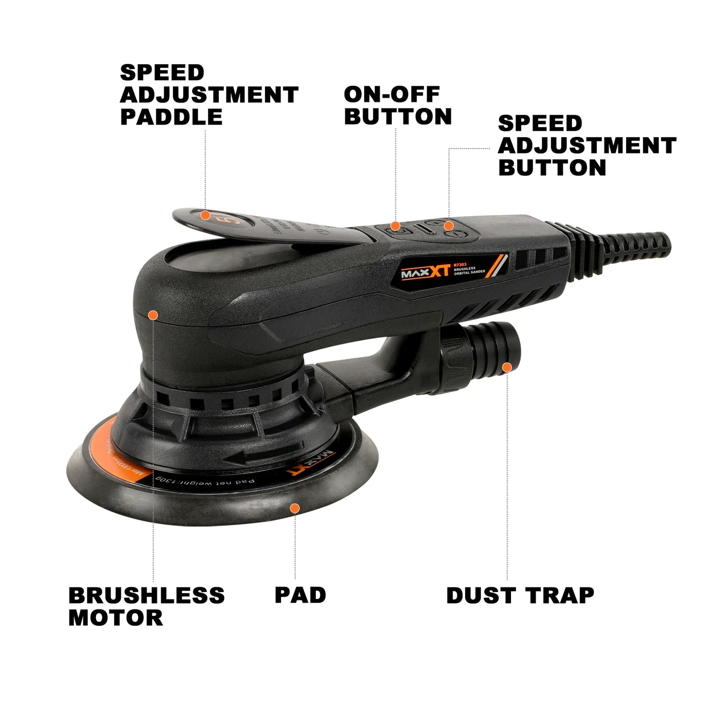 MAXXT 6Inch 150mm Power Sander Electric Orbital Sander