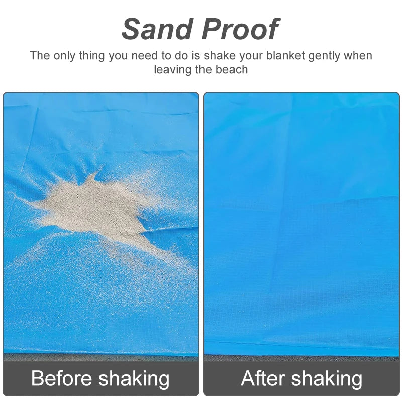 2x2.1m Outdoor Camping Mat Folding Waterproof Pocket Beach Blanket Mattress Portable Lightweight Mat Picnic Mat Sand Beach Mat