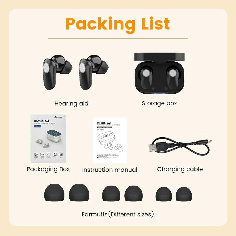 Wireless Rechargeable Hearing Aid - Bluetooth Digital Hearing Aid