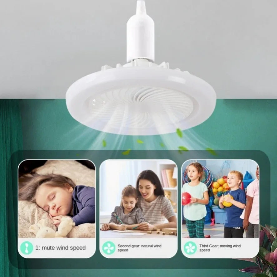 30W Ceiling Fan featuring a built-in lighting lamp and E27 converter base