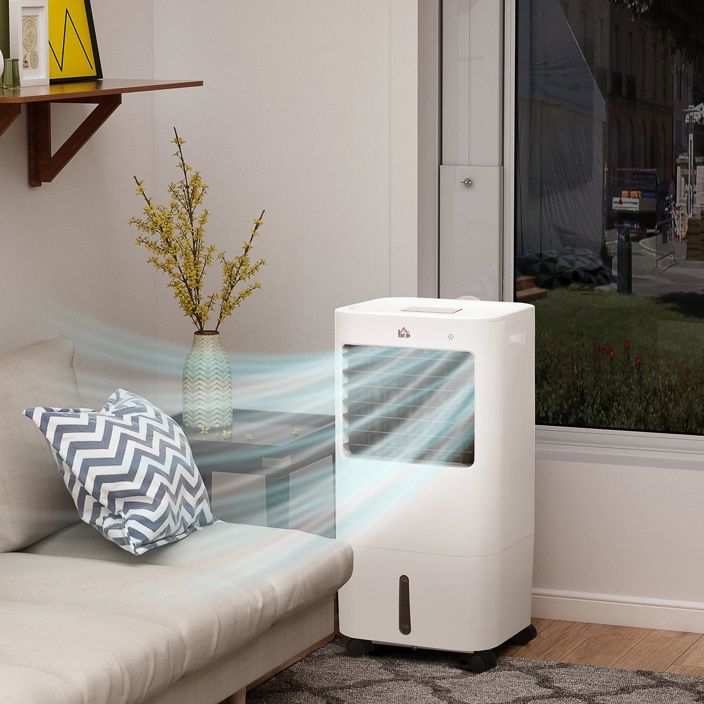 HOMCOM Evaporative Portable Air Cooler Cooling Fan Humidifier for Home Office
