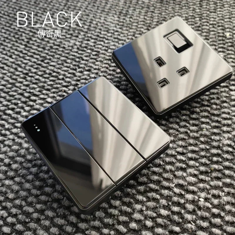 Wallpad Black Glass Double Switched