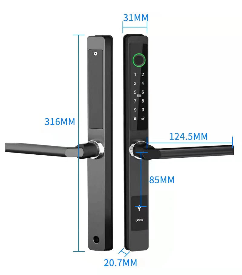 Slim Smart Door Lock Secure, Waterproof, and Convenient