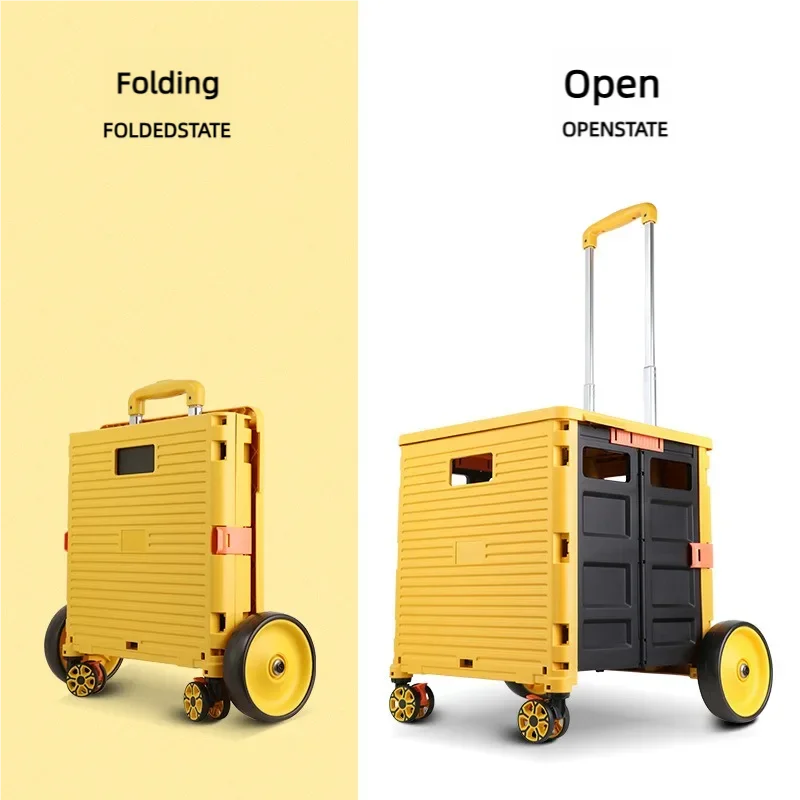 Household Folding Shopping Cart with Oversized Wheels