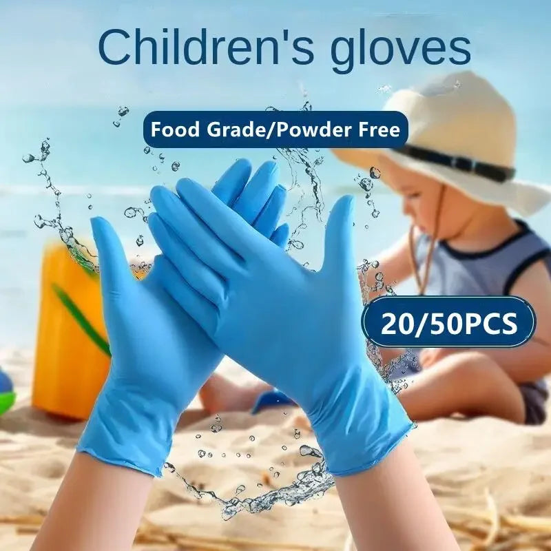 Disposable Nitrile Gloves for Kids Ages 5-15 - Multipurpose Latex Free Gloves