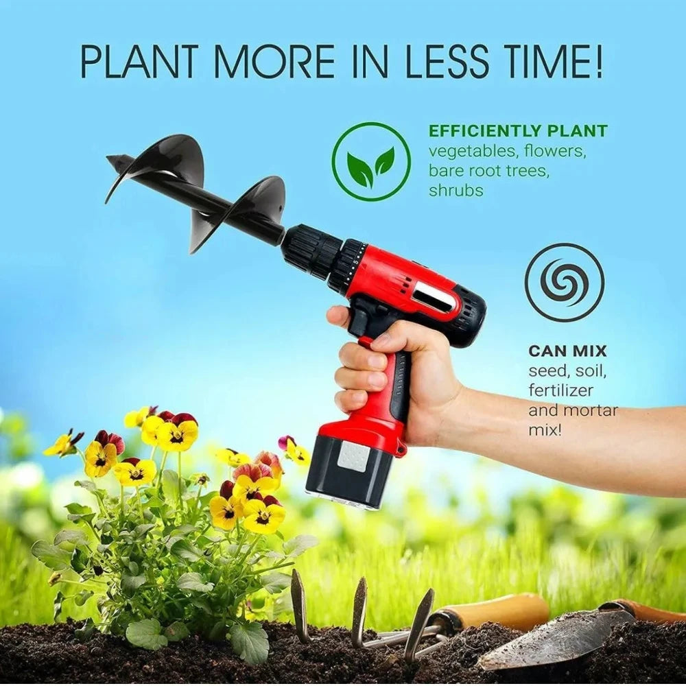 Carbon Steel Garden Auger Drill Bit Set - Versatile Planting Tool