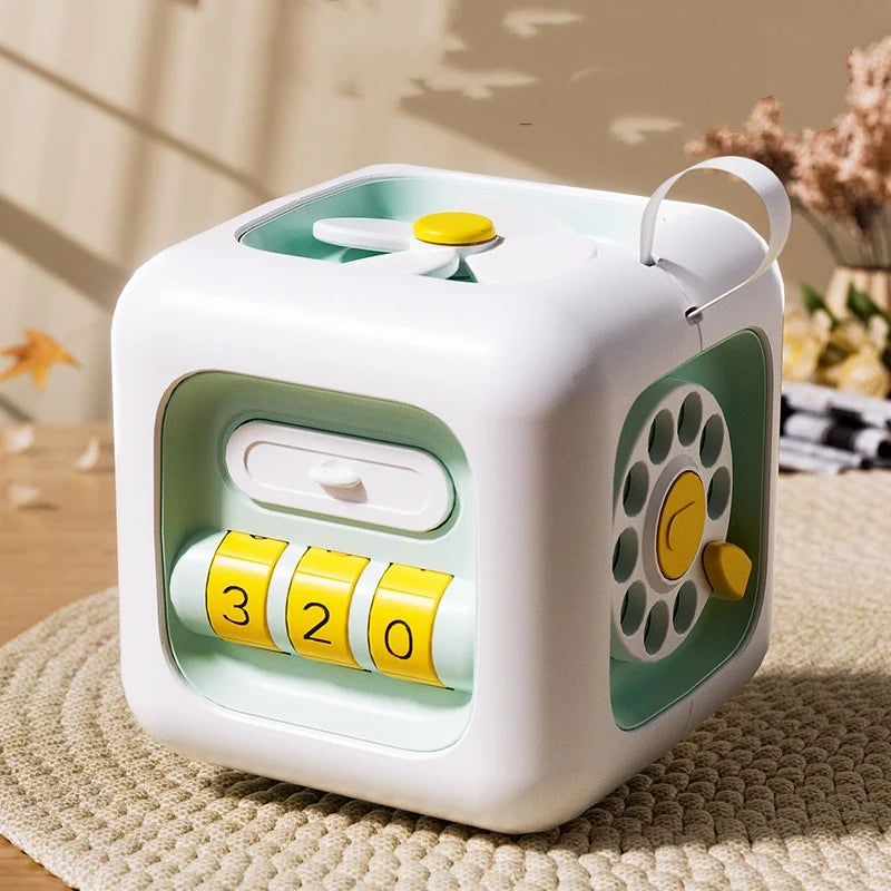 Montessori Baby Cube Toys Sensory Busy Board Fine Motor Skills Activity Cube , 6 in 1 Multipurpose Educational Learning Toys