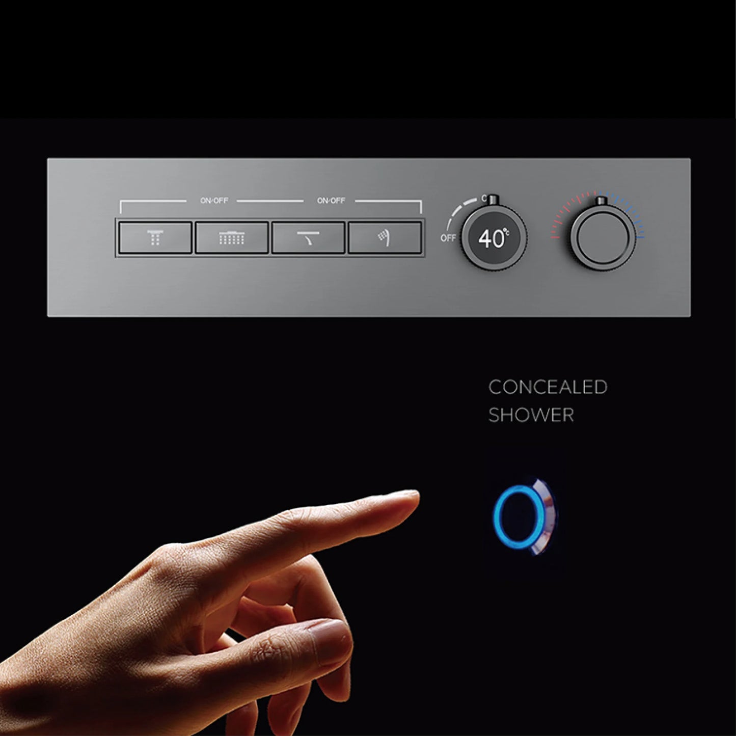 Luxury Black Brass LED Digital Shower System