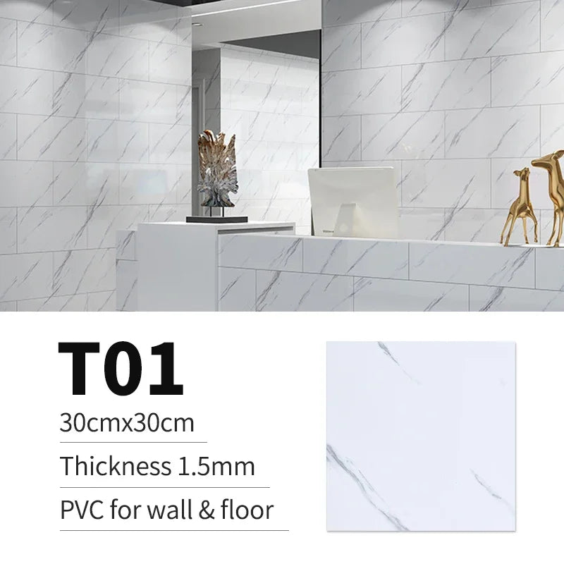 40pcs Waterproof Imitation Tile Floor Stickers 30*30cm Bathroom Self-adhesive wall decoration wall decorations living room