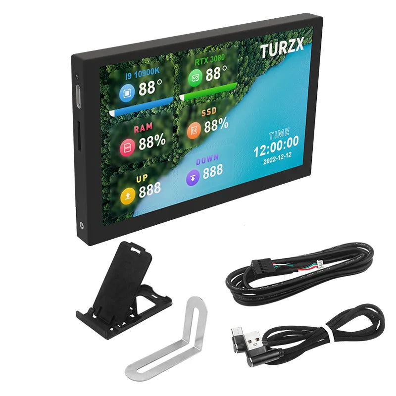 5 Inch IPS Type-C Secondary Screen Computer LCD Monitor Display USB Dynamic Mini Display 800x480 for Computer No Use AIDA64