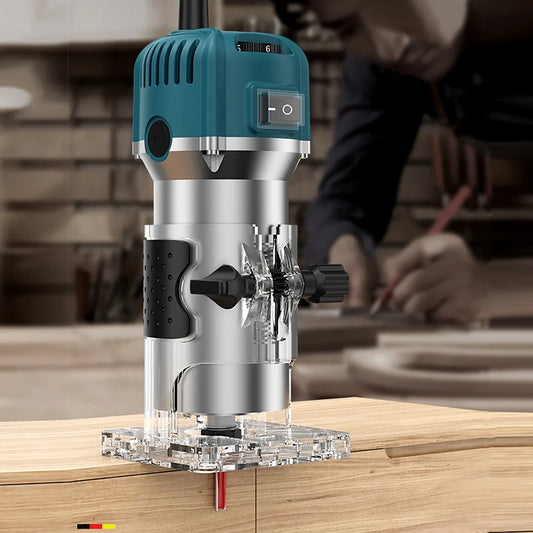 6 Speeds 800W Hand Wood Router - Woodworking Electric Trimmer 110/220v for 6.35mm 30000rpm Milling - Cutter Machine Power Tools