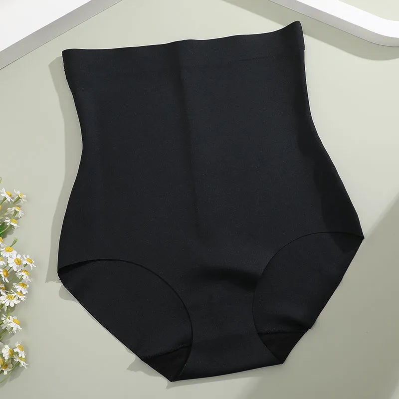 FINETOO 1Pc 2024 New High Waist Tight Belly Ice Silk Underwear for Women Seamless Thin Strong Postpartum Tight Belly Shape Pants