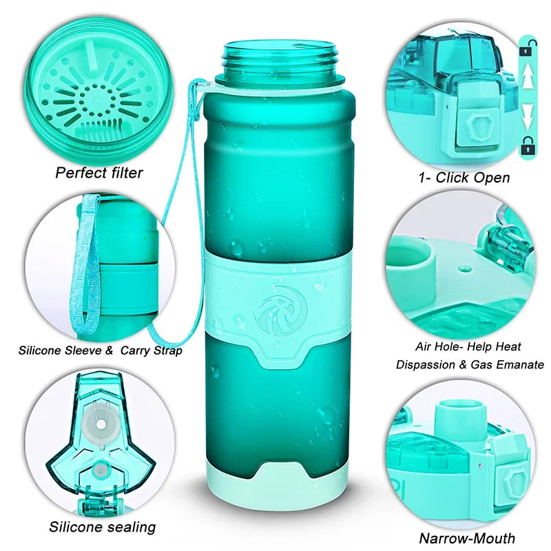 ZORRI Sports Water Bottle Protein Shaker - 500ml BPA-Free Eco-Friendly Gyms & Hiking
