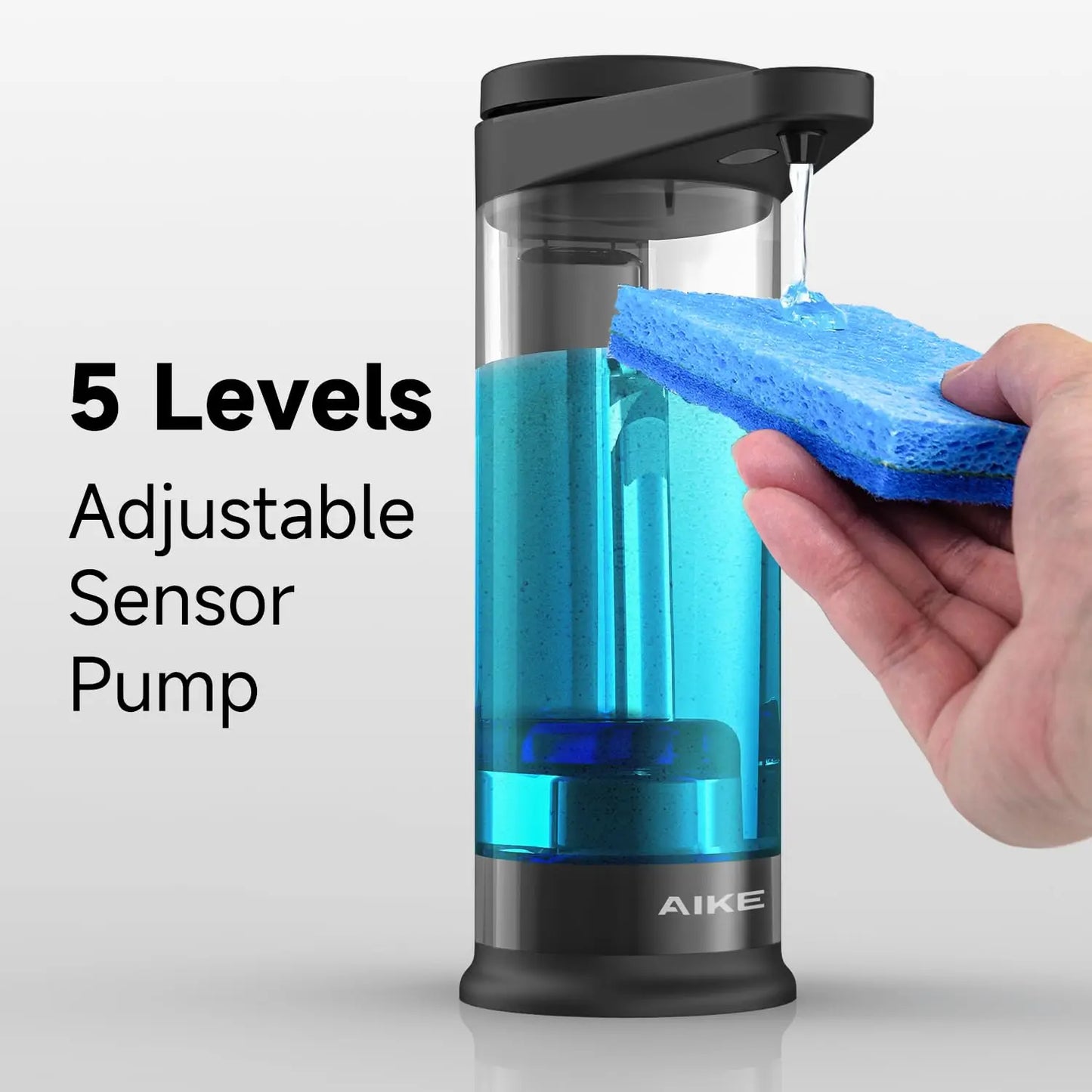 AIKE Rechargeable Automatic Soap Dispenser for Kitchen Automatic Sensor Detergent Liquid Dispenser Hands Washing 500ML