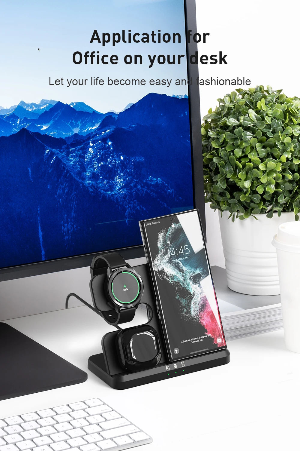 3 in 1 Wireless Charger Stand for Samsung Galaxy S23 S22 21 Ultra S20 30W - Fast Charging Dock Station - Watch 6 /5 Holder Buds2 Pro