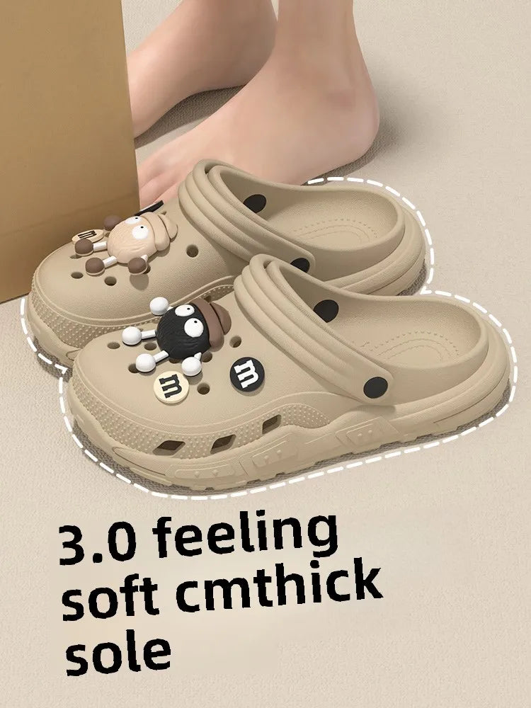 Women's Thi Bot Sandals 2024 Summer Outdoor Anti-slip Soft Bot No Smell Beach Couple Cool Slippers Men's EVA Material