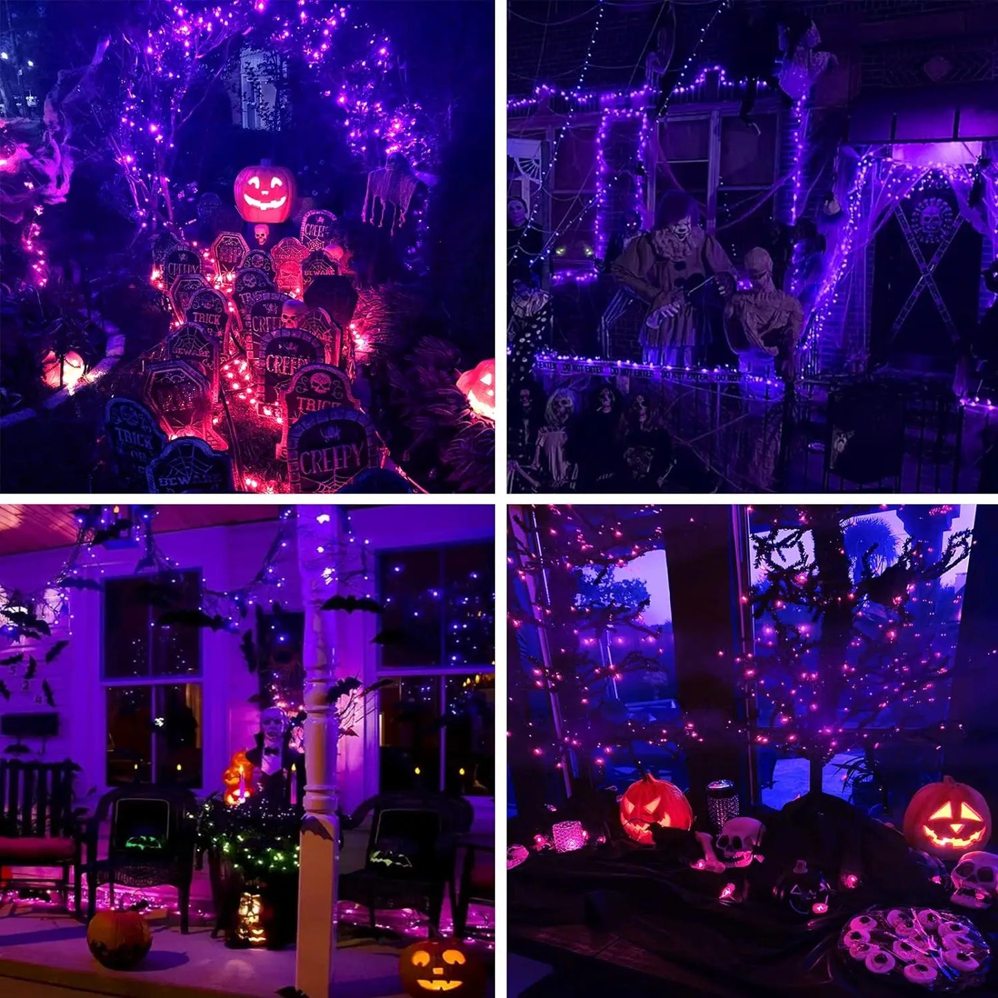 1000LED Solar LED Halloween String Light Oudoor Garden Fairy Lights Purple Orange Light 100M Solar Lamp For Christmas Tree Decor