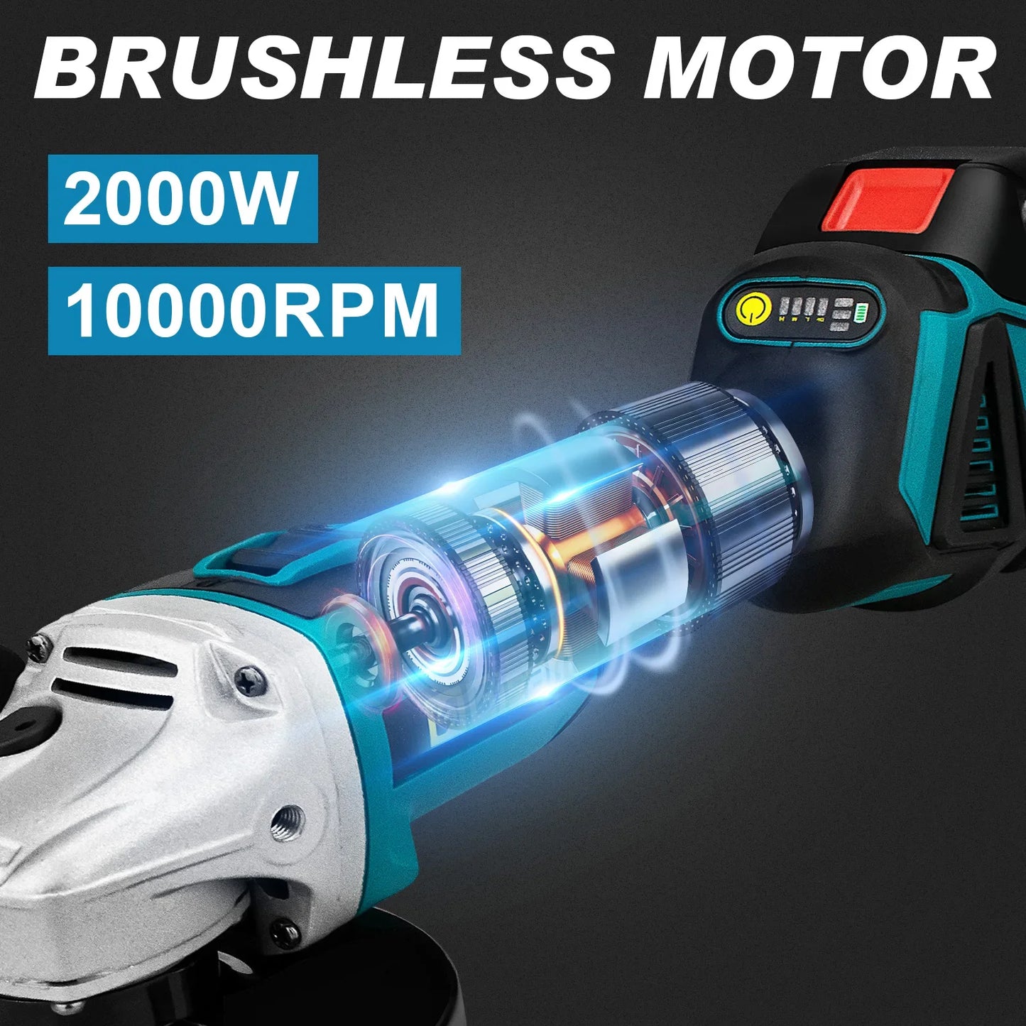 125mm M14 Brushless Electric Angle Grinder for Makita 18V Battery