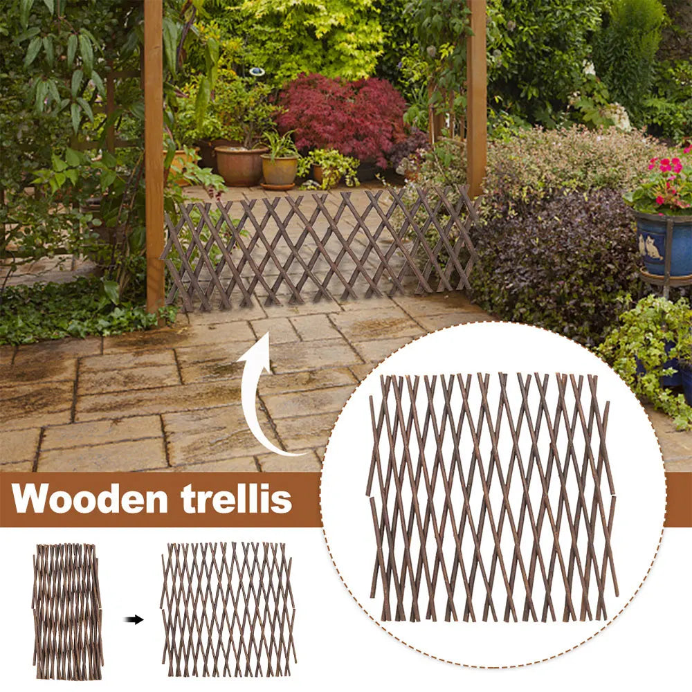 Garden Trellis Expanding Retractable Wooden Fence